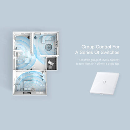 ENER-J WiFi Light Switch White – 1 Gang Smart Light Switch No Neutral Required, Alexa & Google Compatible, UK Glass Touch Panel