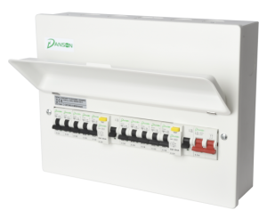 Danson 5+5 Split Load Board 2xRCD's 10xMCB's 16 Modules High Integrity Board