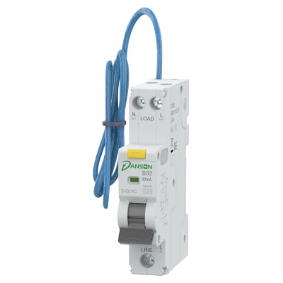 Danson 6kA Single Pole Mini Compact RCBO - Type A - Curve B 6A 10A 16A 20A 32A 45A