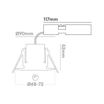 Collingwood H2 Lite CSP Wattage and Colour Switchable Mains Dimmable Fixed IP65 LED Downlight With Matt White Bezel
