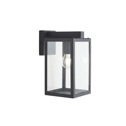Hestia E27 Glass Panel Box Lantern Black / Silver / Anthracite Forum