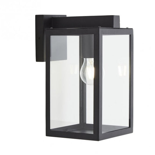 Hestia E27 Glass Panel Box Lantern Black / Silver / Anthracite Forum