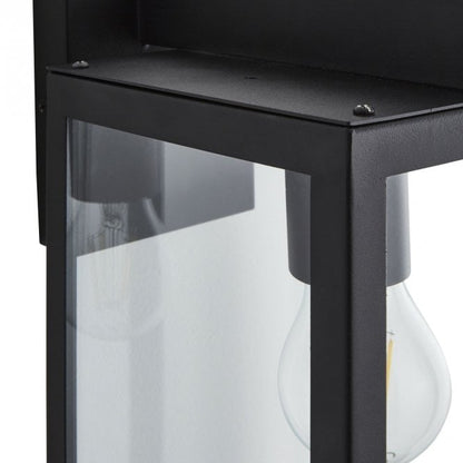 Hestia E27 Glass Panel Box Lantern Black / Silver / Anthracite Forum