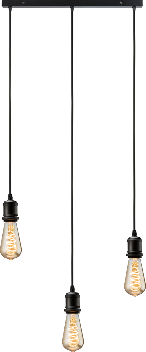 CALLA - 230V E27 Contemporary 3 Light Pendant - Matt Black