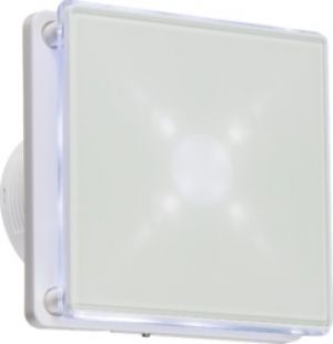 4 inch / 100mm LED Backlight Extractor Fan With Overrun Timer White MLA