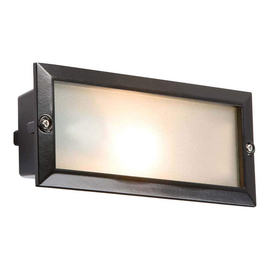 IP44 E27 Bricklight with Plain and Louvred Black Cover