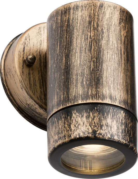 EAMON - 230V IP54 GU10 Polycarbonate Single Wall light - Brushed Brass