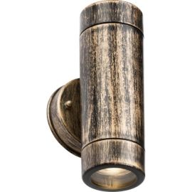 EAMON - 230V IP54 GU10 Polycarbonate Up/Down Wall light - Brushed Brass