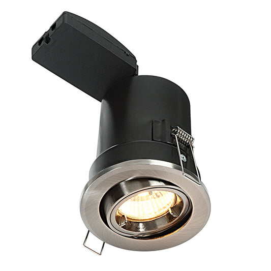 Fire Rated Downlight 30 Degree Tilt GU10 Matt White / Satin Nickel Stainless Steel / Chrome