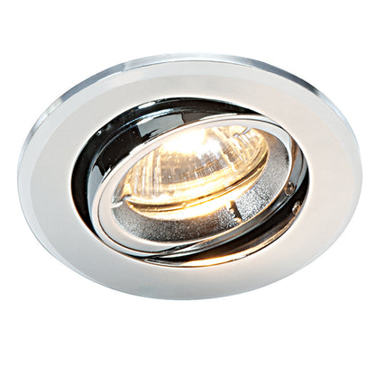 Fire Rated Downlight 30 Degree Tilt GU10 Matt White / Satin Nickel Stainless Steel / Chrome