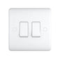 2 Gang Double 10a Light Switch ST02W Soft Edge UEP