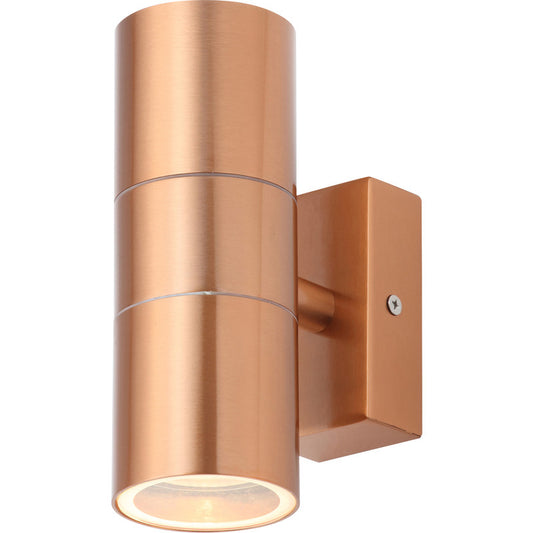 Leto GU10 Up / Down Wall Light IP44 Copper