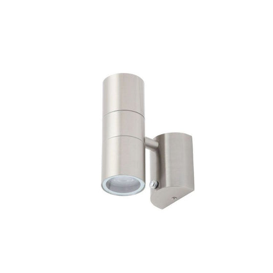 Leto GU10 Up / Down Wall Light Photocell IP44 Stainless Steel