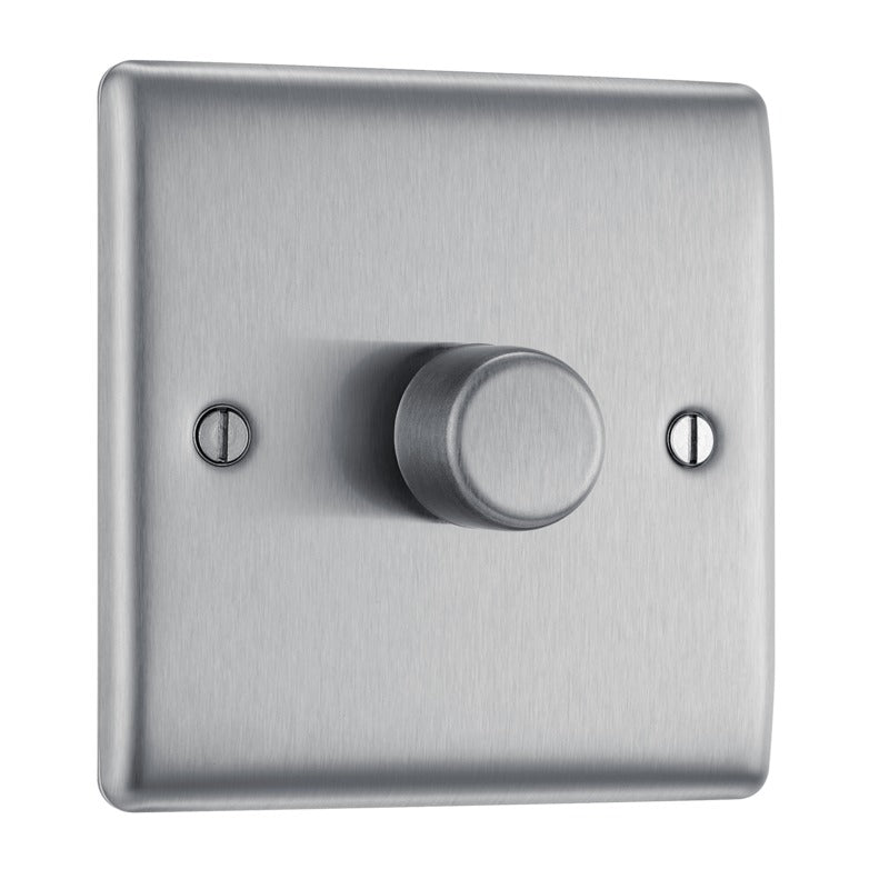 1Gang 2Way LED Dimmer Stainless Steel Brushed Steel BG NBS81